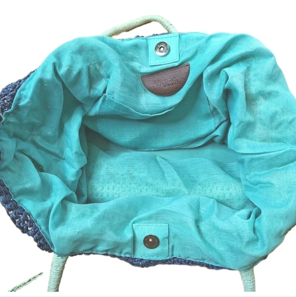 Altamar By Monica Q Raffi Resort Cruise Beach Bucket Bag Tote Beaded Drawstring - Picture 10 of 13